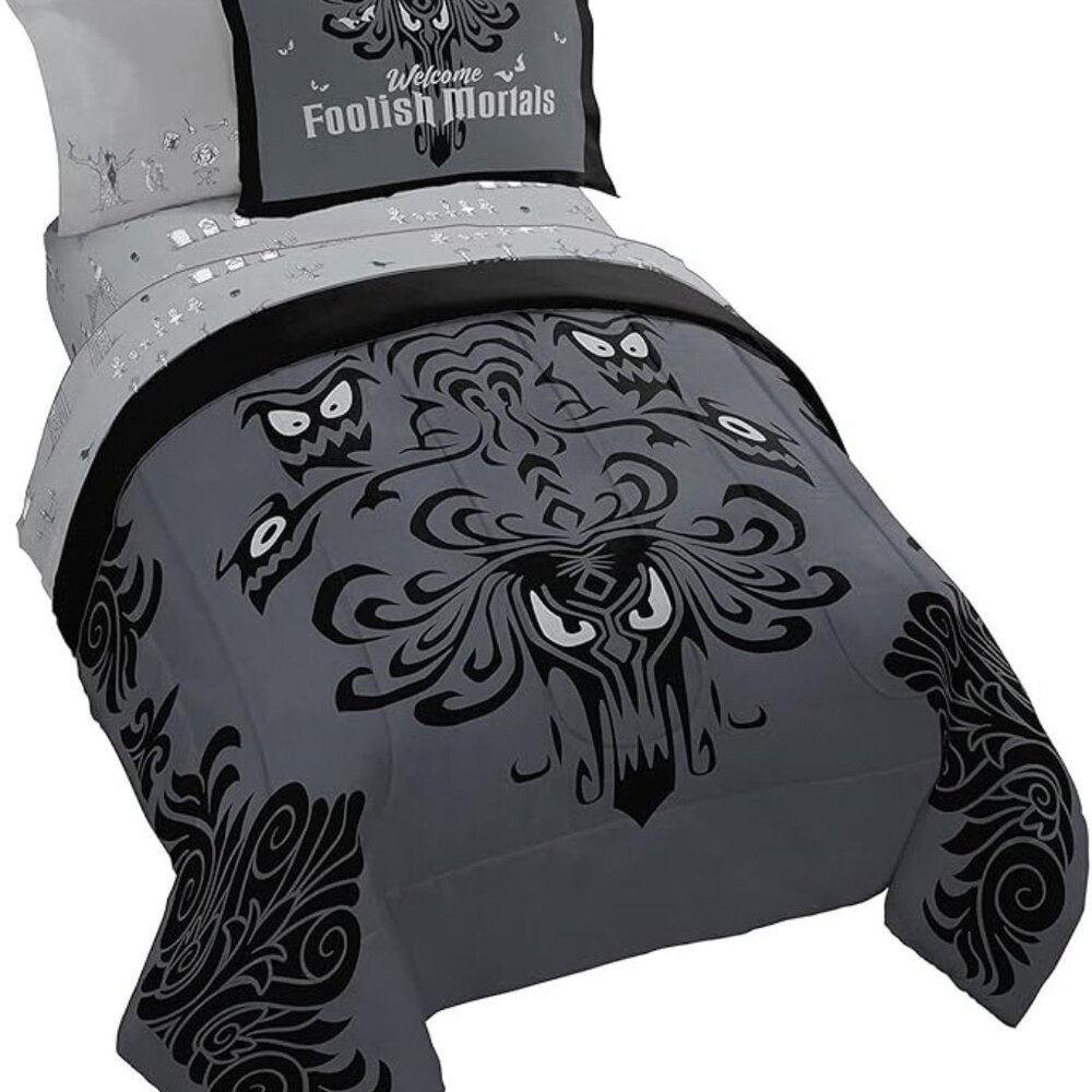 Jay Franco Disney Haunted Mansion "Happy Haunts" Damask Bedding Set